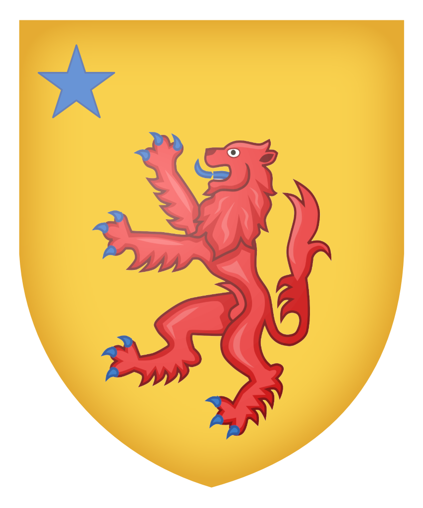 Fairley (of Braid) - Or, a lion rampant Gules and in dexter chief a mullet Azure.